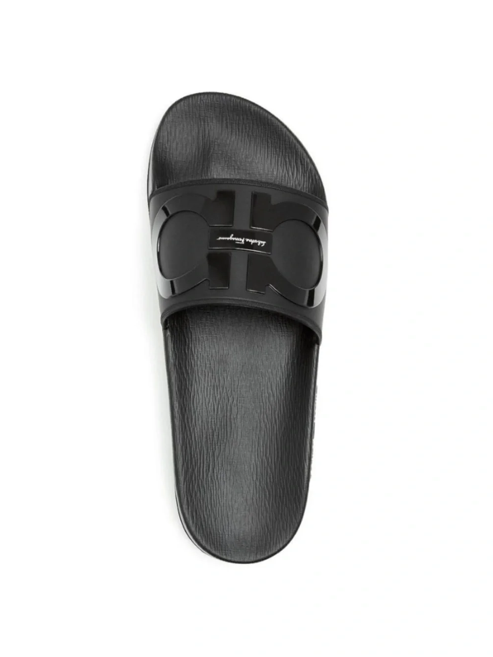 Salvatore Ferragamo Groove 2 Slide Sandals Black Gancini Logo NWT Men’s Size 7